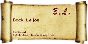 Bock Lajos névjegykártya